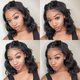 13x4 Short Natural Body Wave Bob Lace Wig