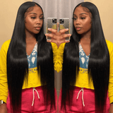 13x4 Undetectable HD Lace Front Wig Brazilian Straight Human Hair Lace Wigs - MyPlushWigs