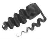 Body Wave Long Wavy Wrap Around Clip In Ponytail Hair Extension Brazilian Remy Human Hair - MyPlushWigs
