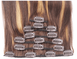Honey Blonde Color Straight Hair Clip In Hair Extensions 7 Pieces/Set