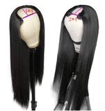 U-Part Virgin Remy Straight Human Hair Wig